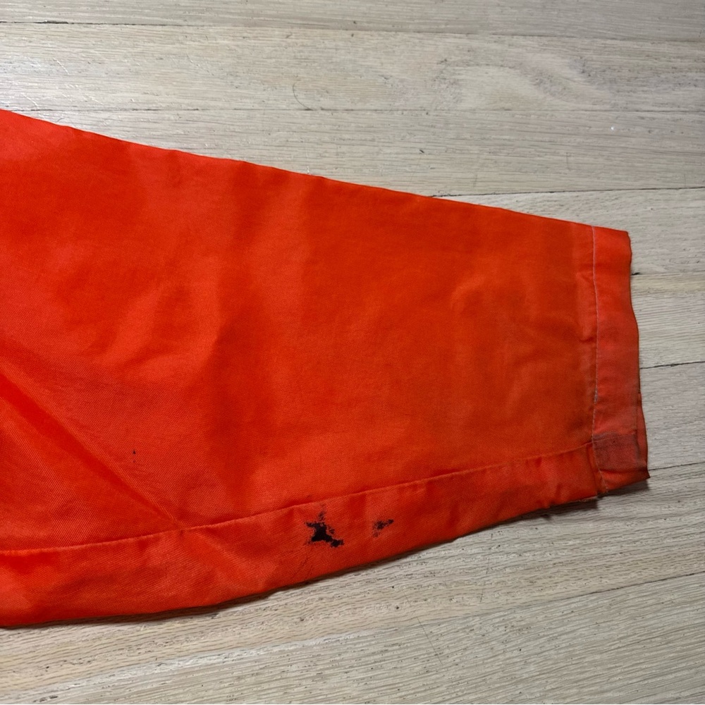 Vintage 90s Great Bear Orange Black Stripe Windbreaker Jacket Mens M Retro - Picture 8 of 15